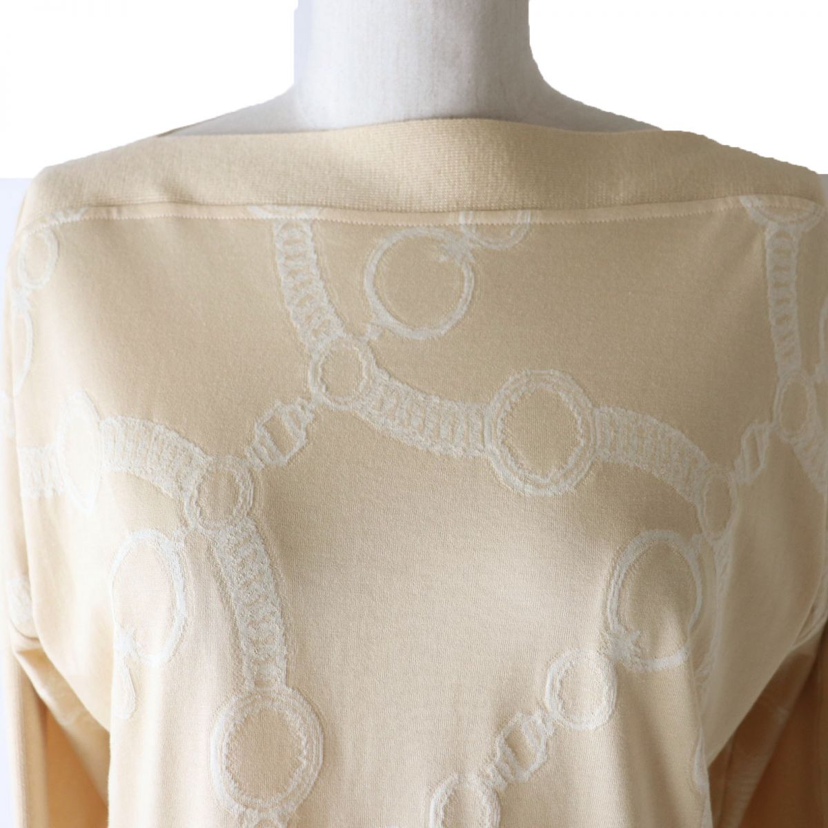 HERMES knit Main: 100% cotton beige Women 38