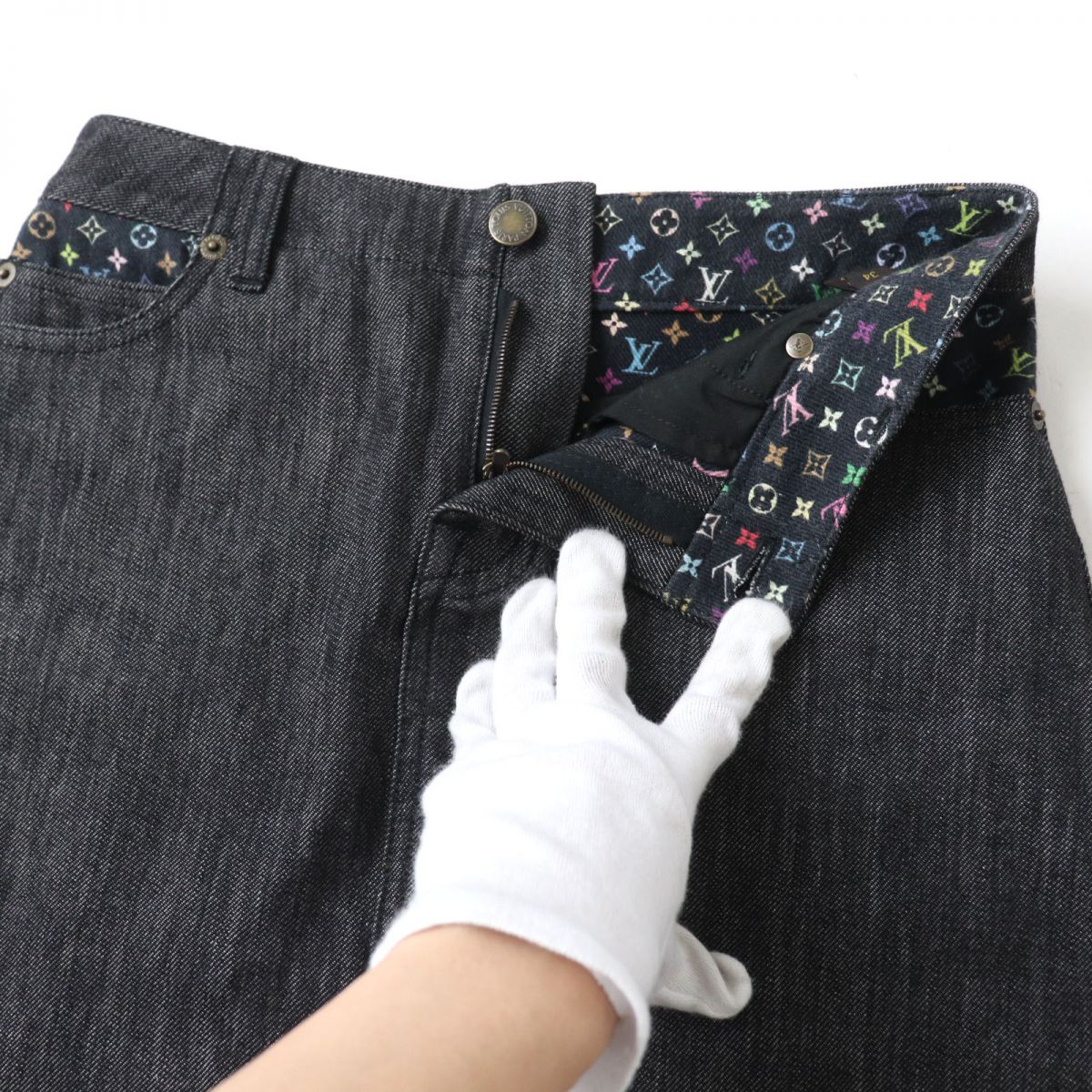 LOUIS VUITTON skirt Main: 100% cotton Black x multicolor Women 34