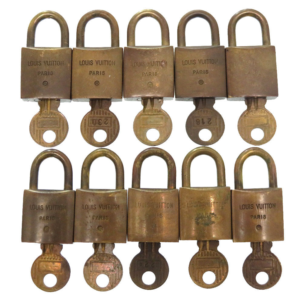 LOUIS VUITTON Cadena metal gold 10-piece set Old model Cadena Padlock Padlock unisex(Unisex)