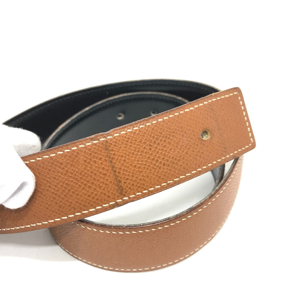 HERMES belt Boxcalf, Epsom Brown Punching H logo Women 65