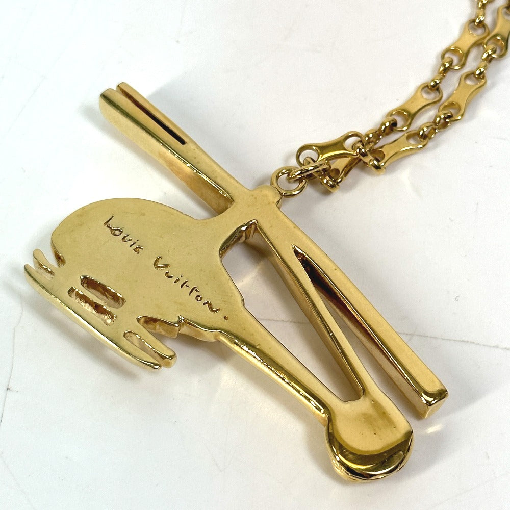 LOUIS VUITTON Necklace MP0329 Gold Plated gold Accessories helicopter