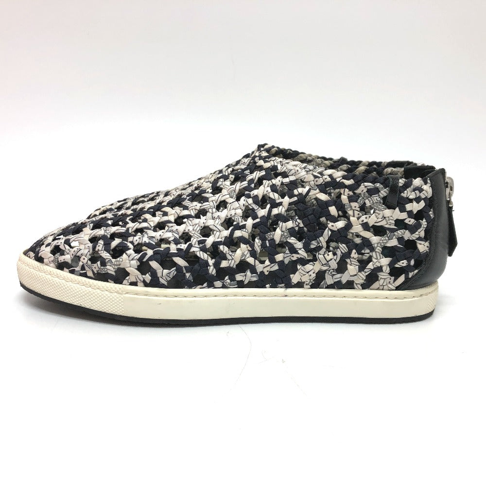 HERMES sneakers Silk, Leather Black type Slip-on Mesh Women 36.5