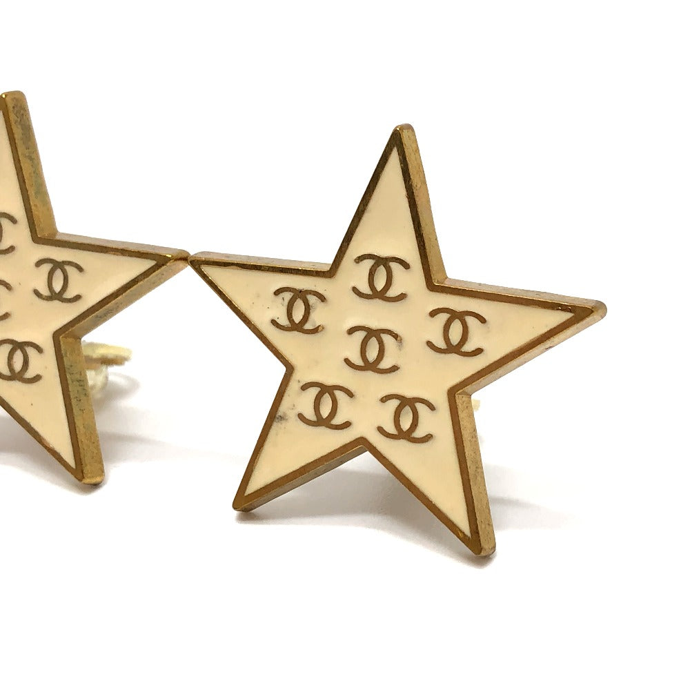 CHANEL Earring metal gold 01P Star CC COCO Mark
