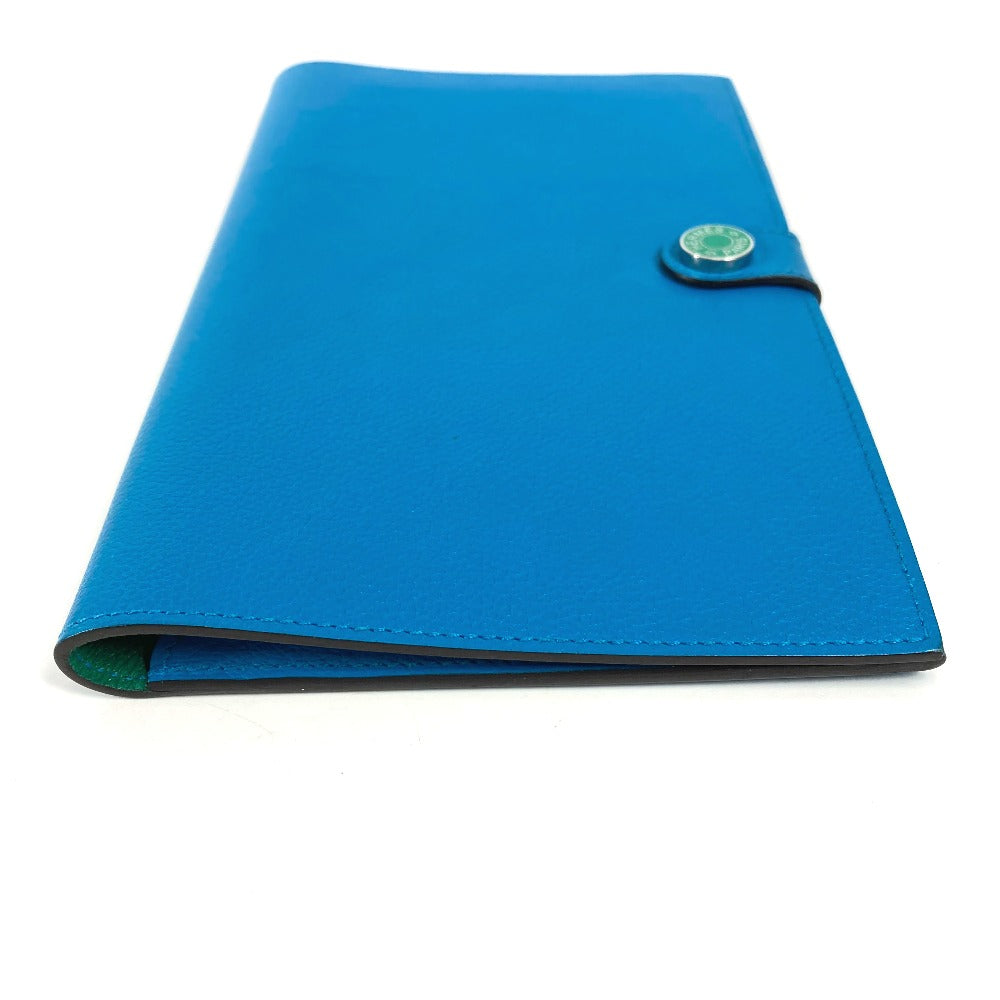 HERMES Long Wallet Purse Evercolor blue By color RMS Tutankhamun unisex(Unisex)