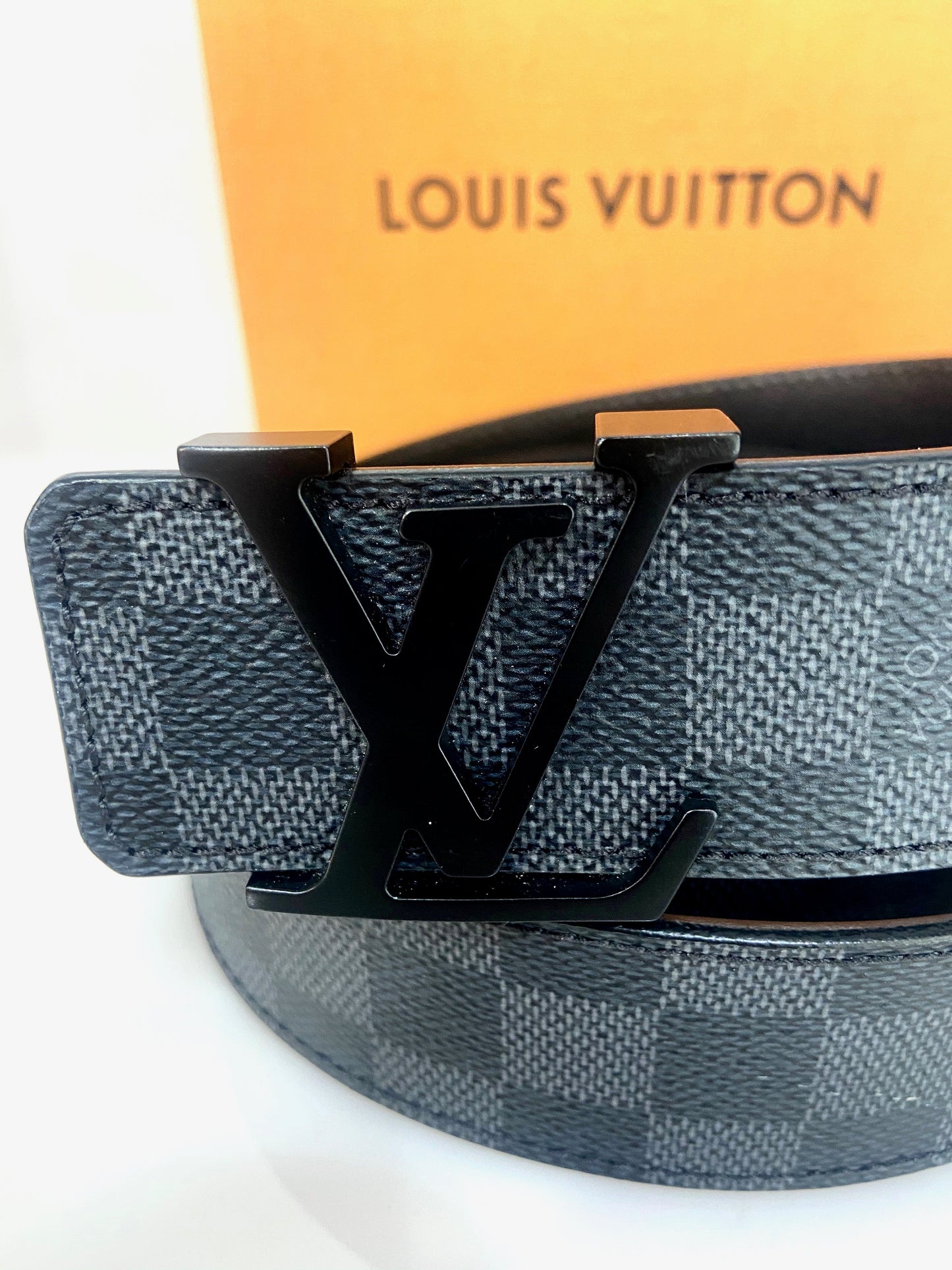 LOUIS VUITTON LV INITIALS DAMIER GRAPHITE BELT