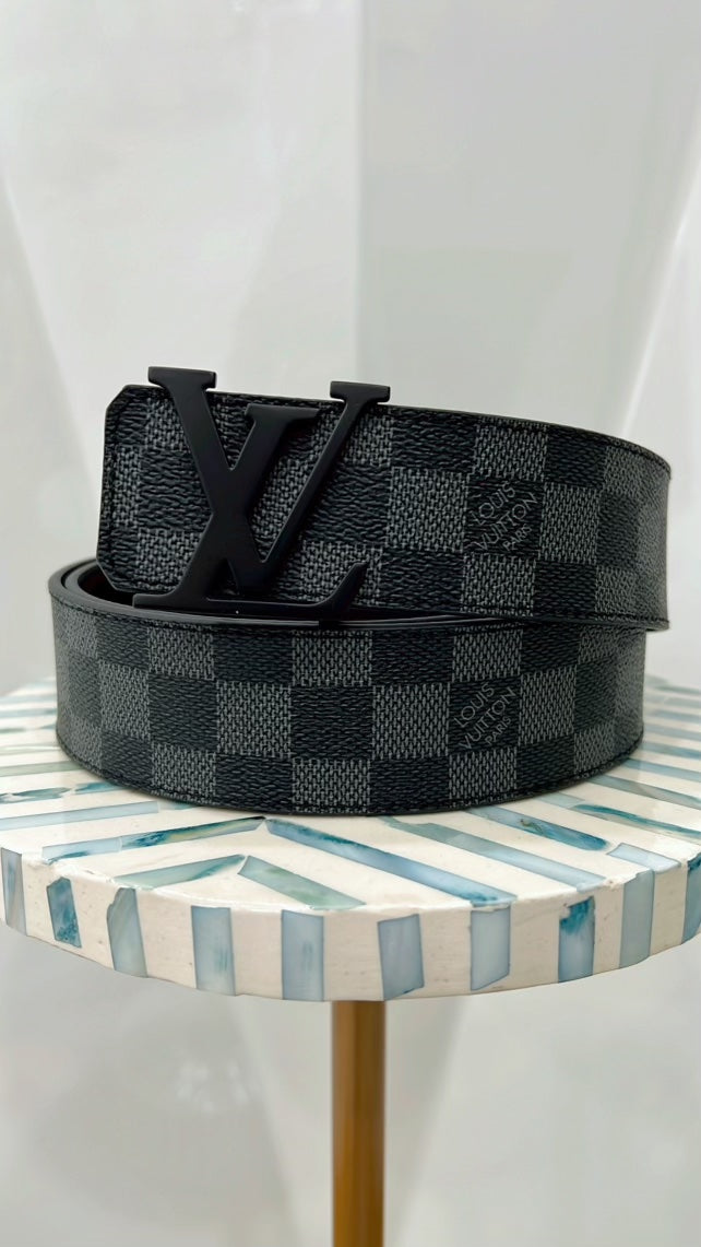 LOUIS VUITTON DAMIER GRAPHITE LV INITIALS 40MM BELT