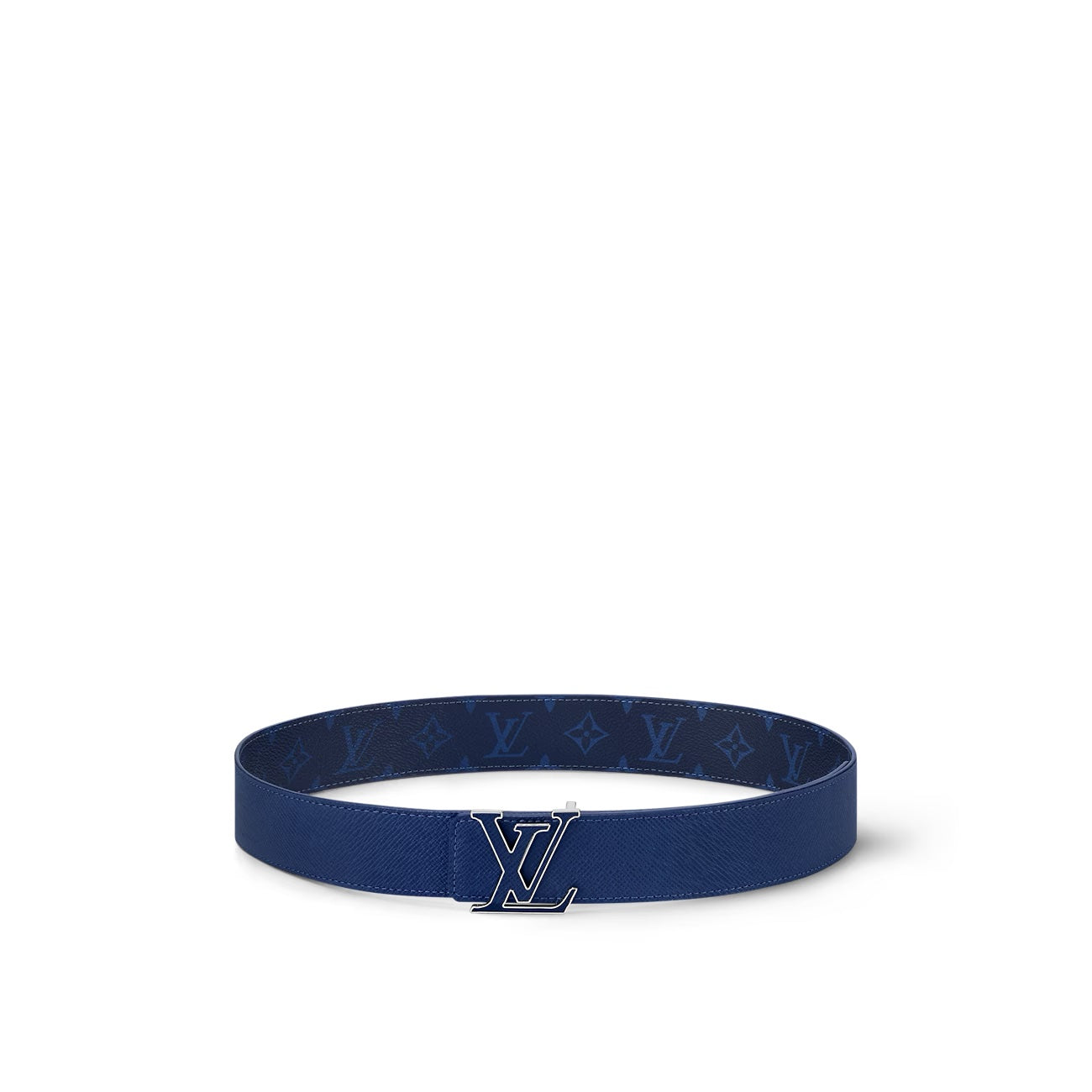 LOUIS VUITTON LV INITIALS 40MM REVERSIBLE BELT COBALT BLUE
