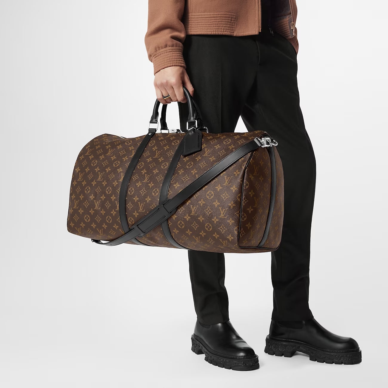 LOUIS VUITTON MONOGRAM MACASSAR KEEPALL BANDOULIÃRE 55 BAG
