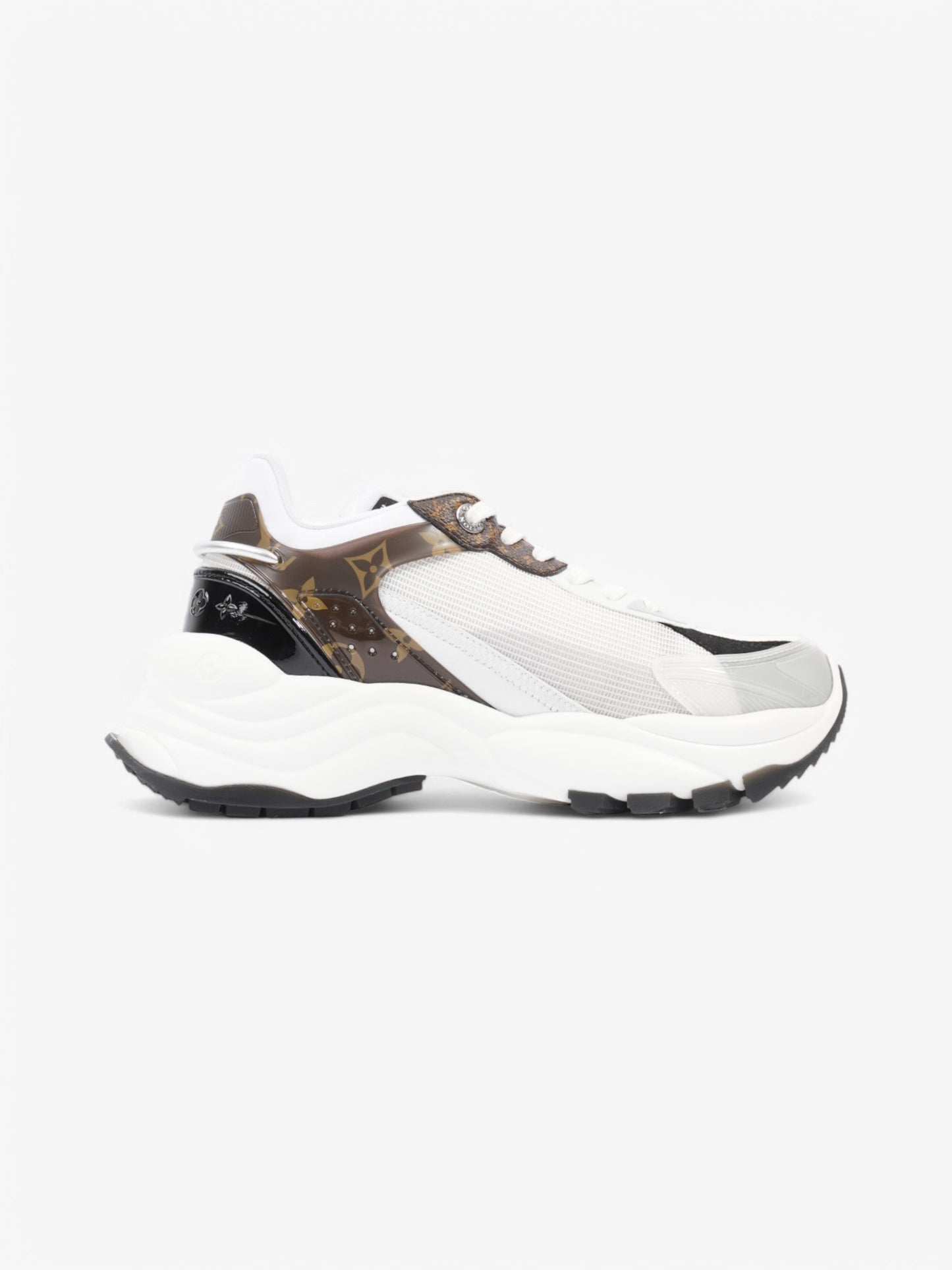 Louis Vuitton Run 55 Sneakers White / Black / Monogram Mesh EU 38 UK 5