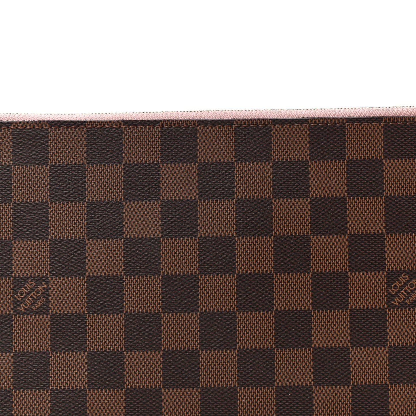 LOUIS VUITTON Damier Ebene Neverfull MM GM Pochette Rose Ballerine