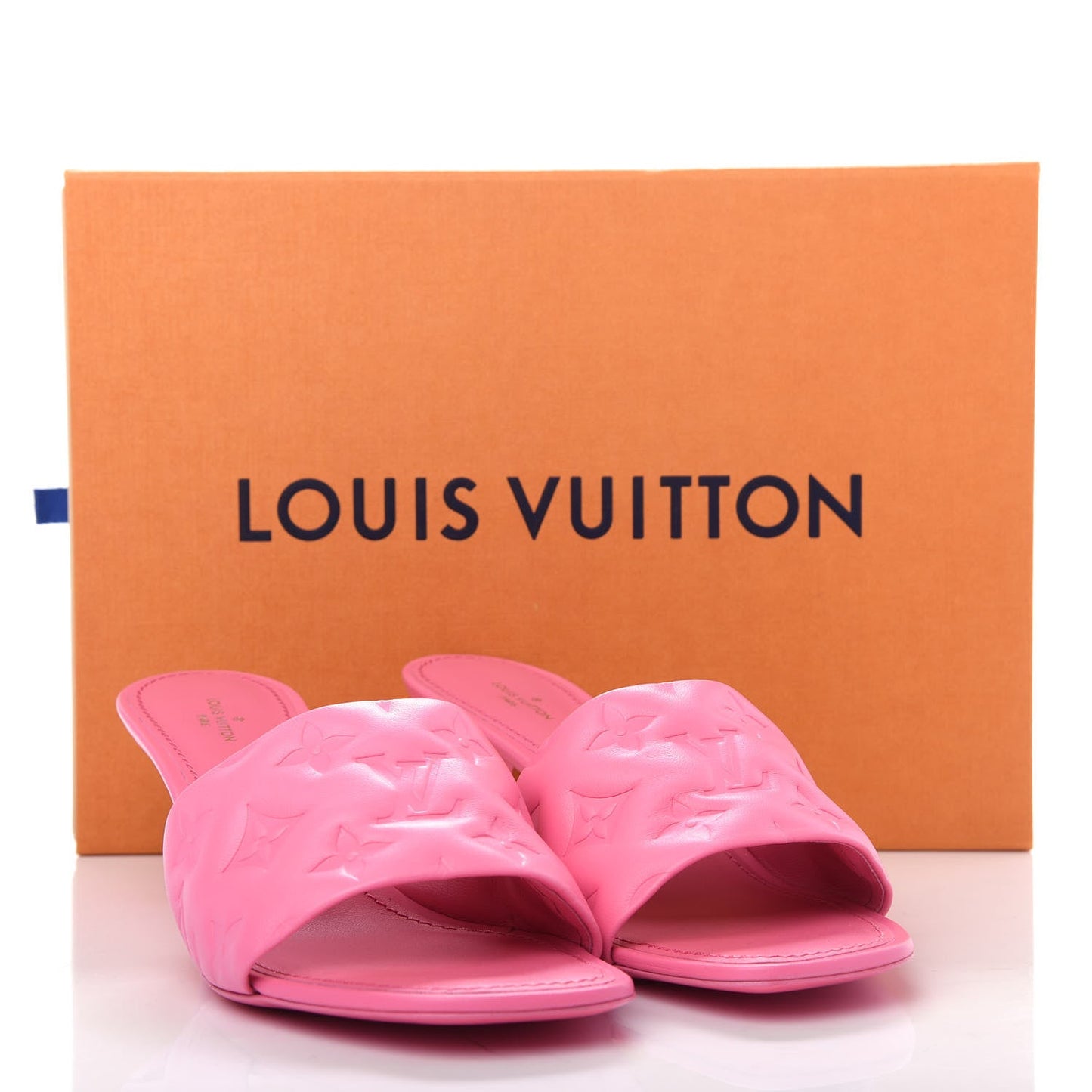 LV LAMBSKIN MONOGRAM EMBOSSED LEATHER REVIVAL MULES