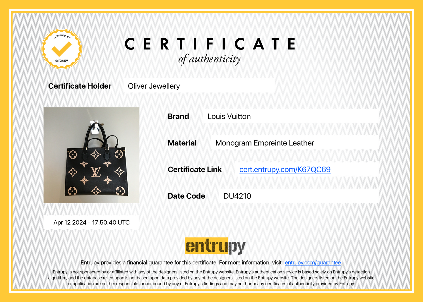 Louis Vuitton 2020 Bicolor Monogram Empreinte Leather OnTheGo MM