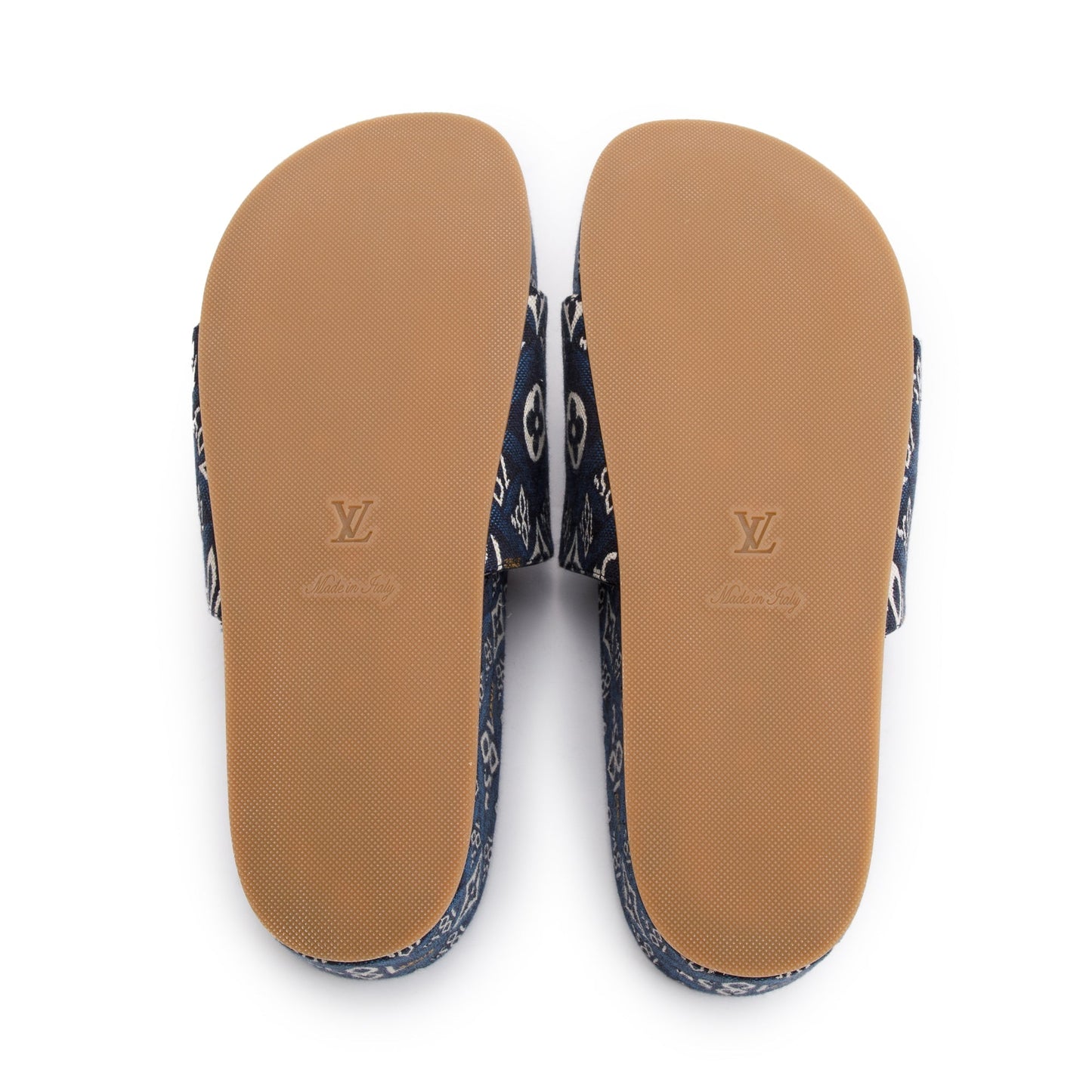 Louis Vuitton 2020 Blue Jacquard Canvas Since 1854 Jumbo Flatform Mule, Size 39