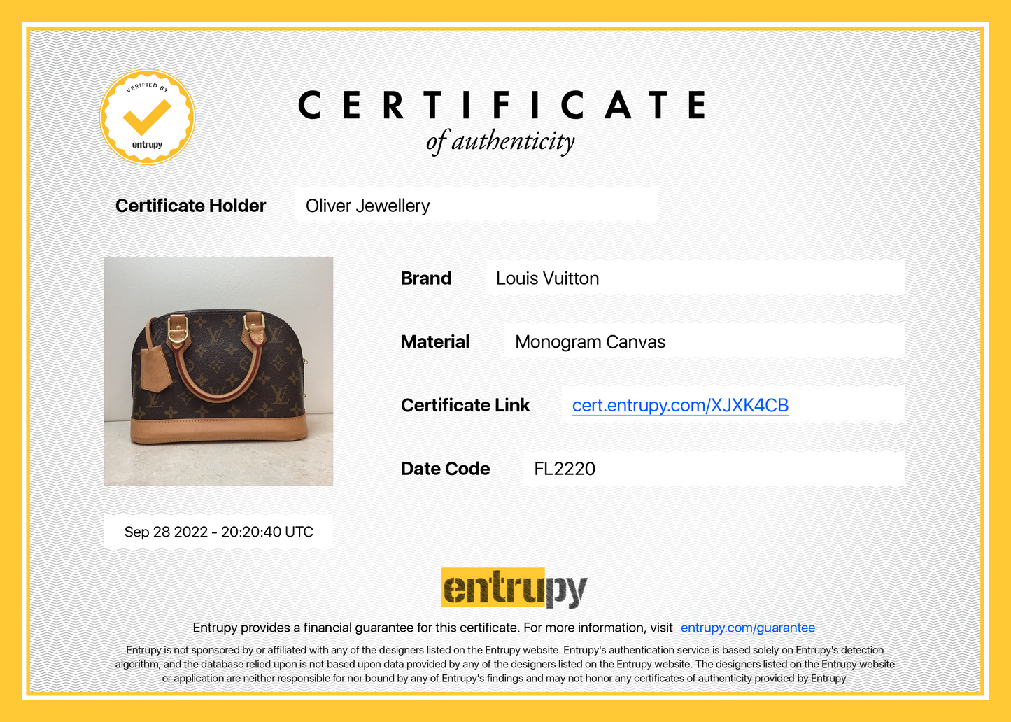 Louis Vuitton 2020 Monogram Alma BB without Strap
