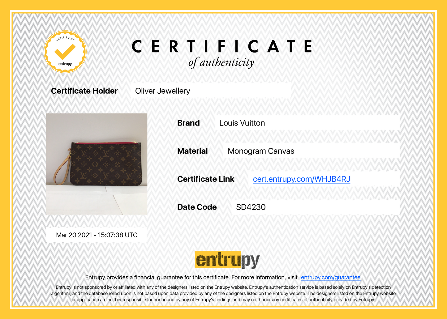 Louis Vuitton 2020 Monogram Neverfull Pochette