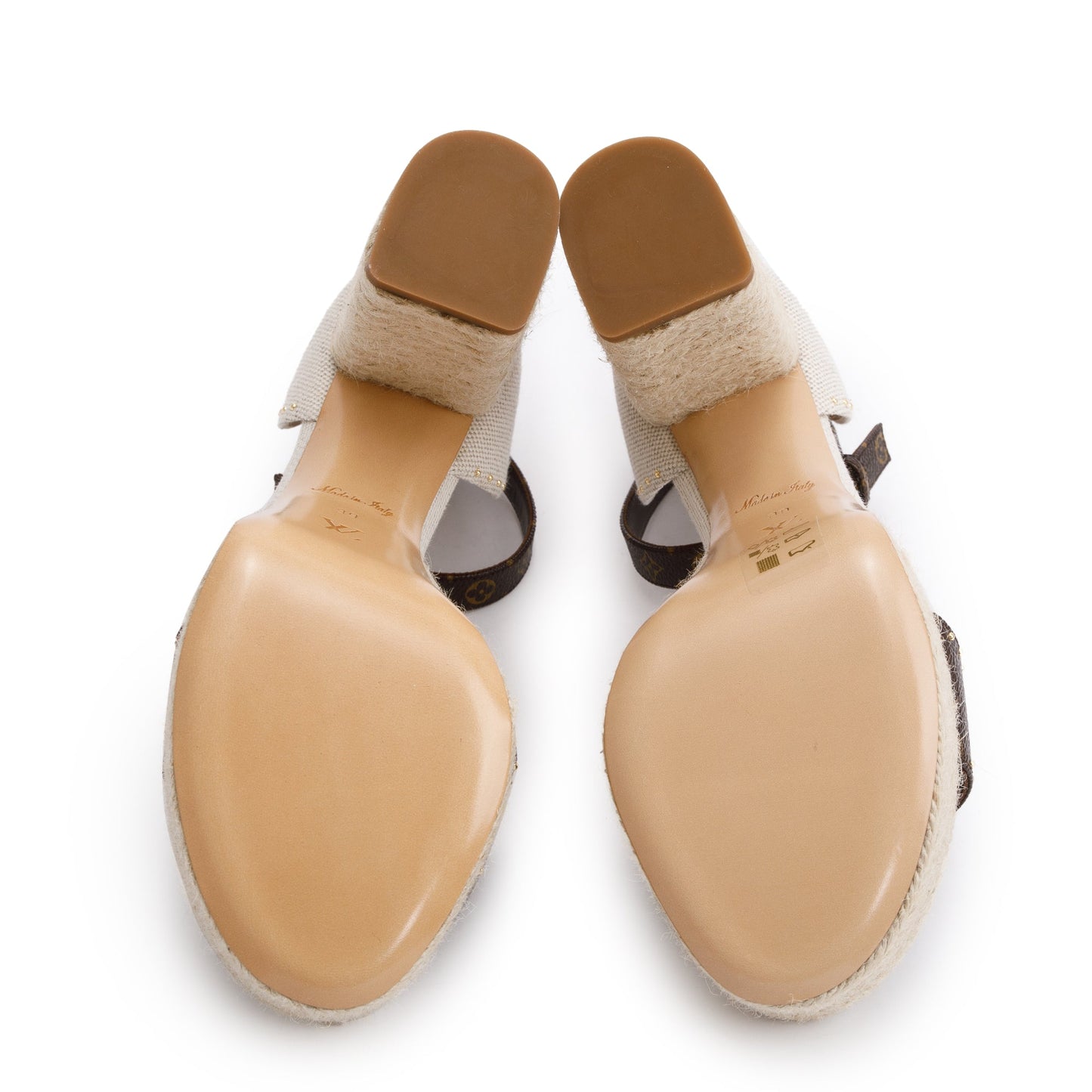 Louis Vuitton 2020 Monogram/Beige Canvas Coastline Wedge Espadrille Sandals, Size 39