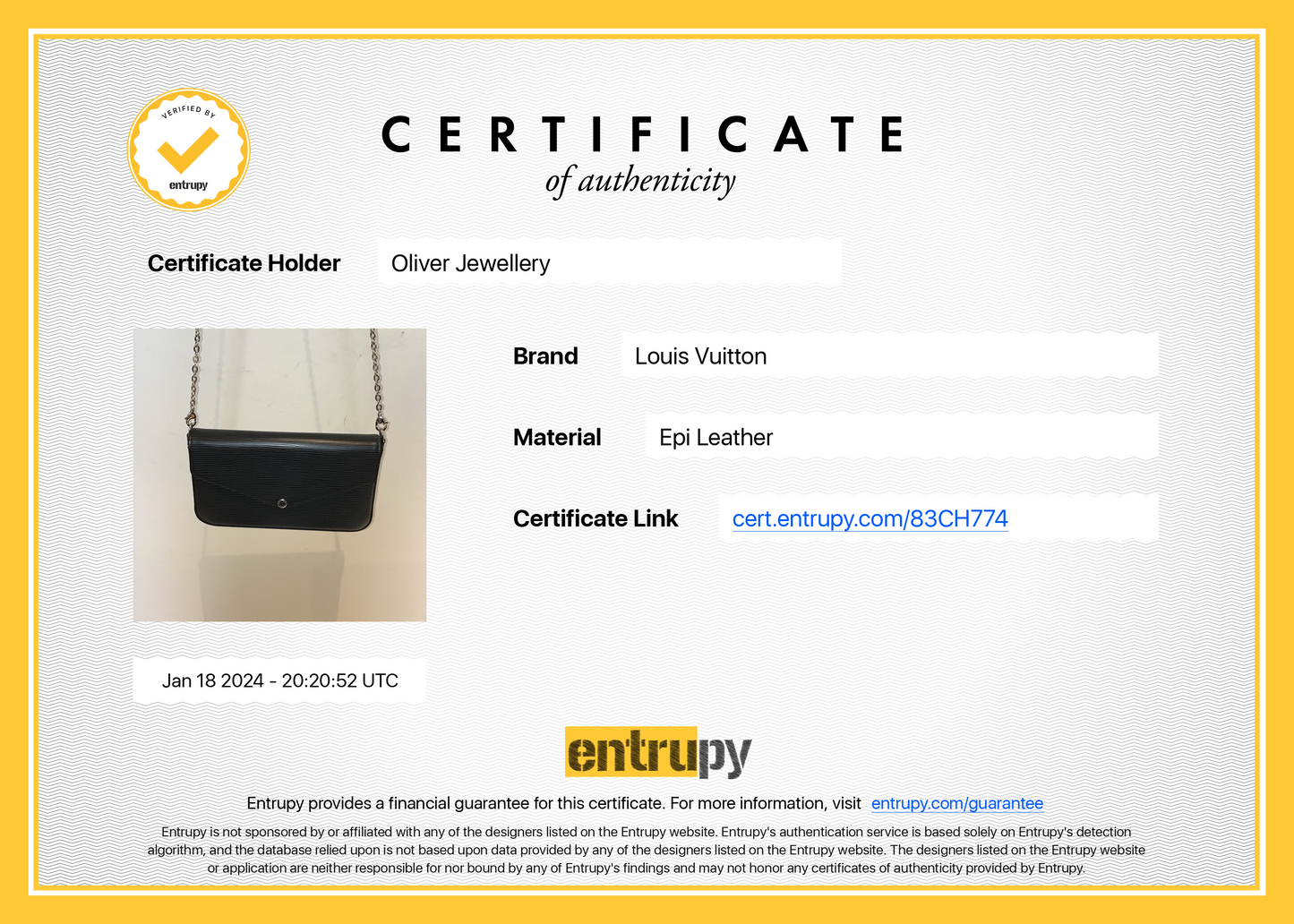 Louis Vuitton 2021 Black Epi Leather Felicie Pochette Bag