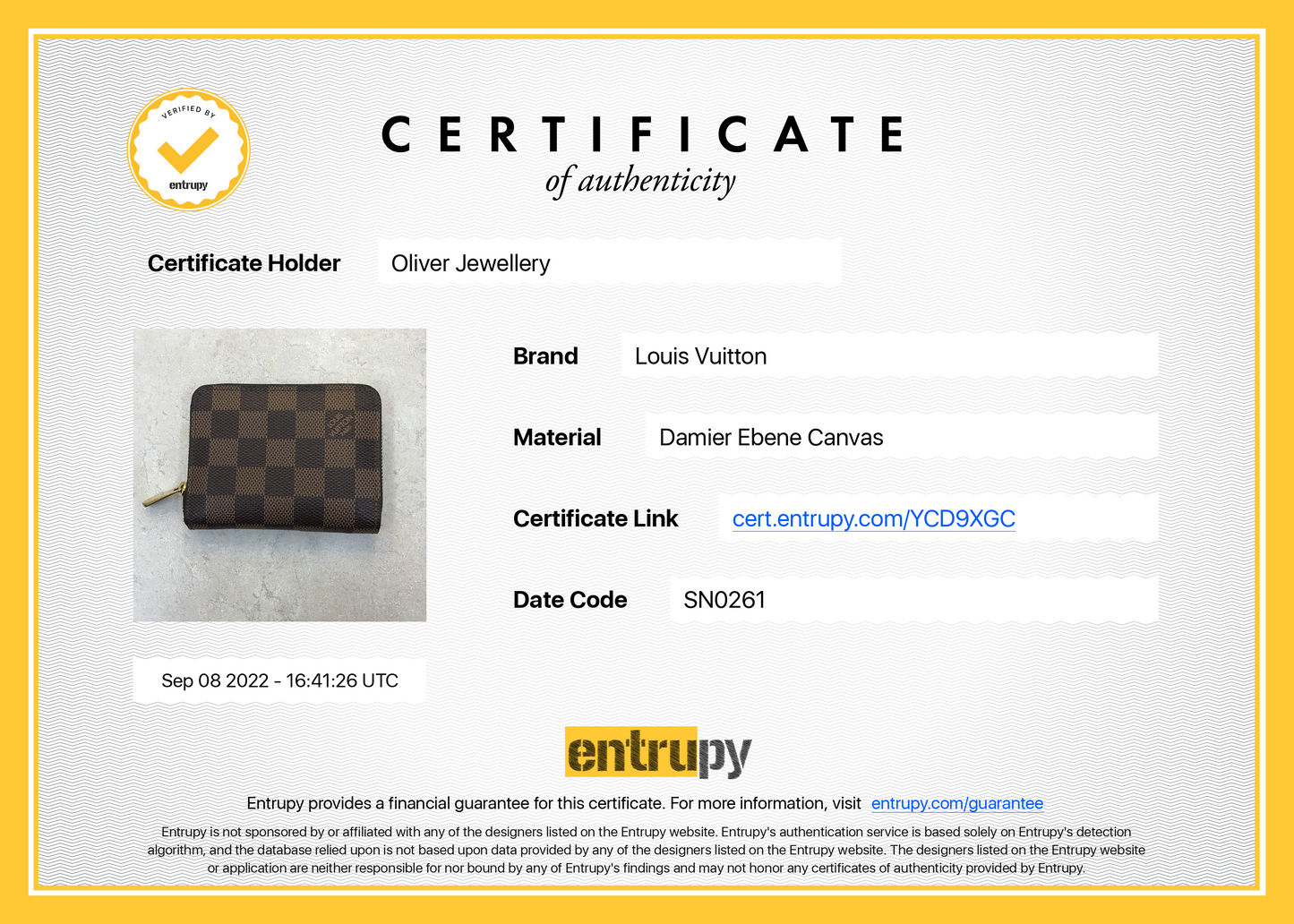 Louis Vuitton 2021 Damier Ebene Zippy Coin Purse
