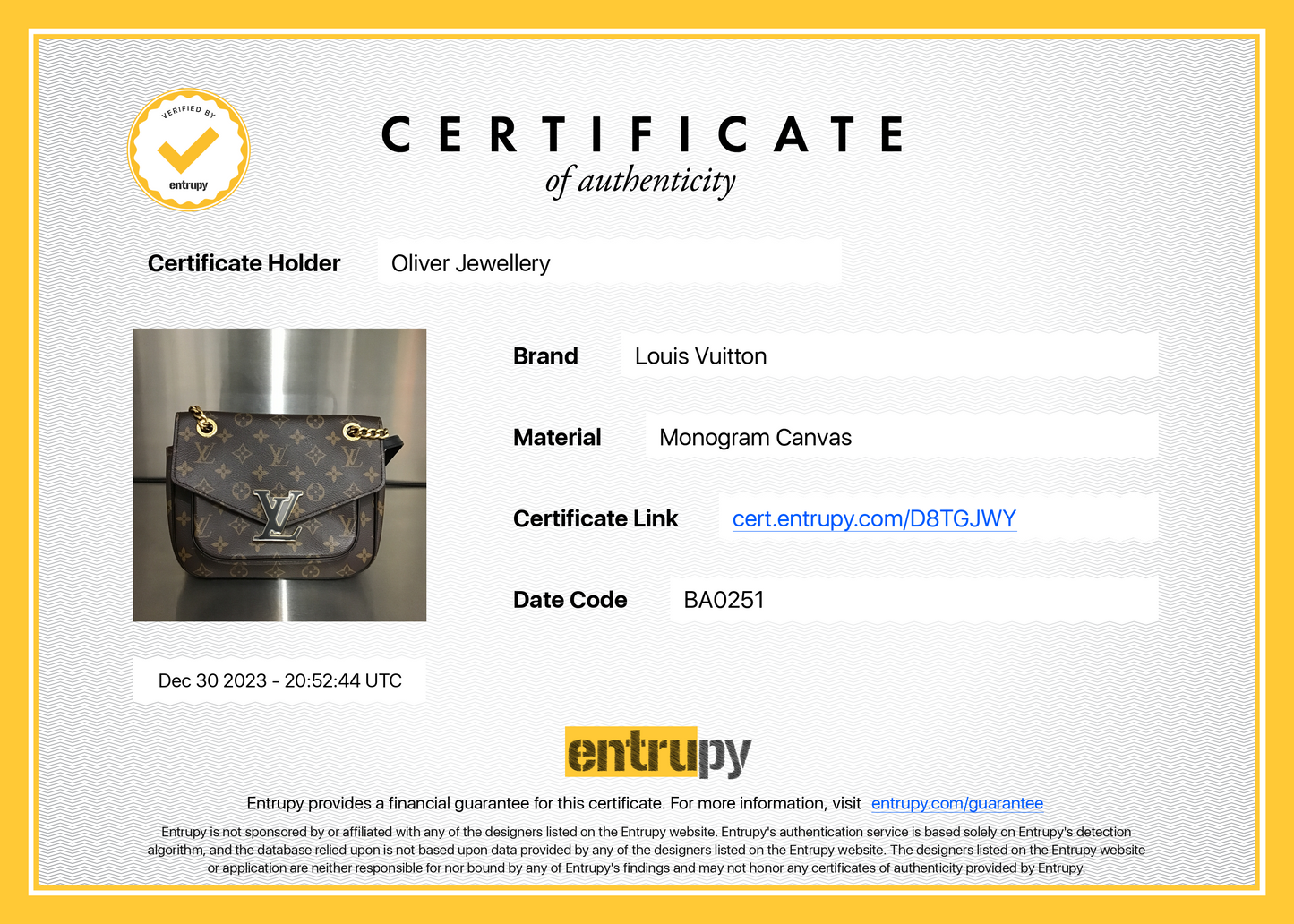 Louis Vuitton 2021 Monogram Passy
