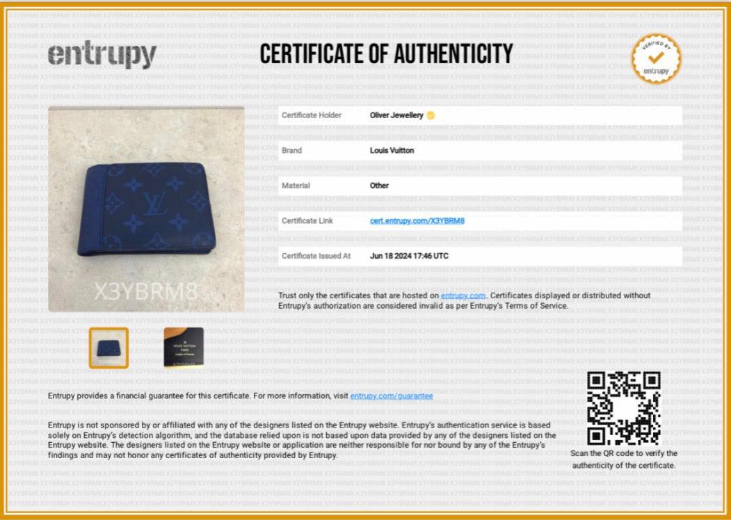 Louis Vuitton 2022 Blue Taiga Leather & Monogram Multiple Wallet