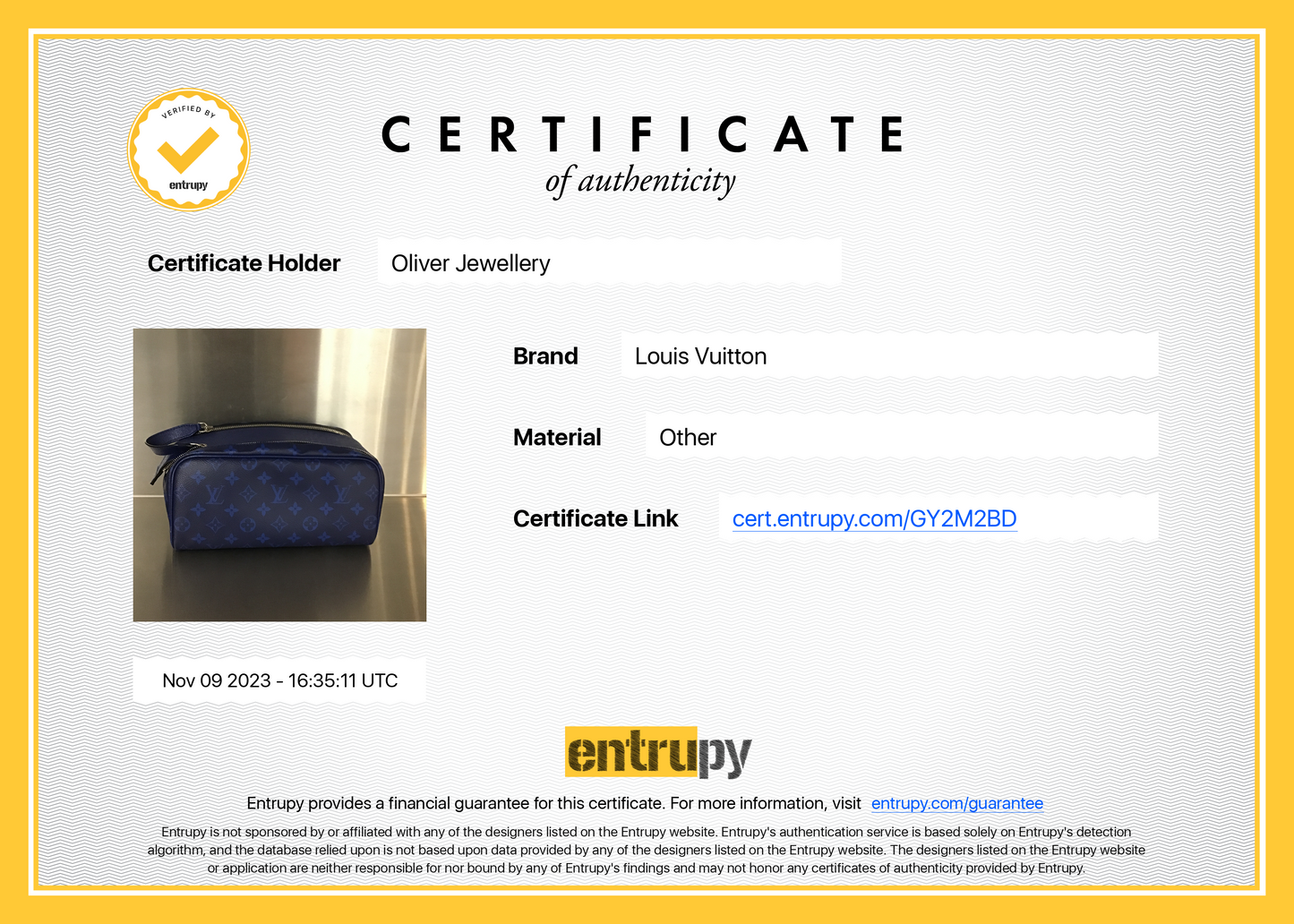 Louis Vuitton 2022 Blue Taigarama Dropp Kit Toilet Pouch