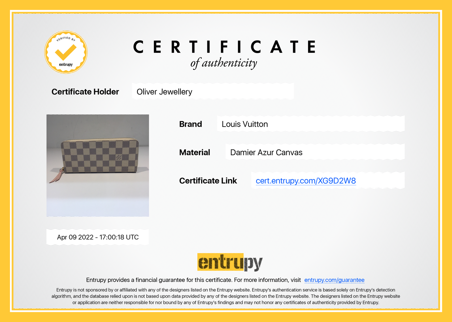 Louis Vuitton 2022 Damier Azur Clemence Wallet