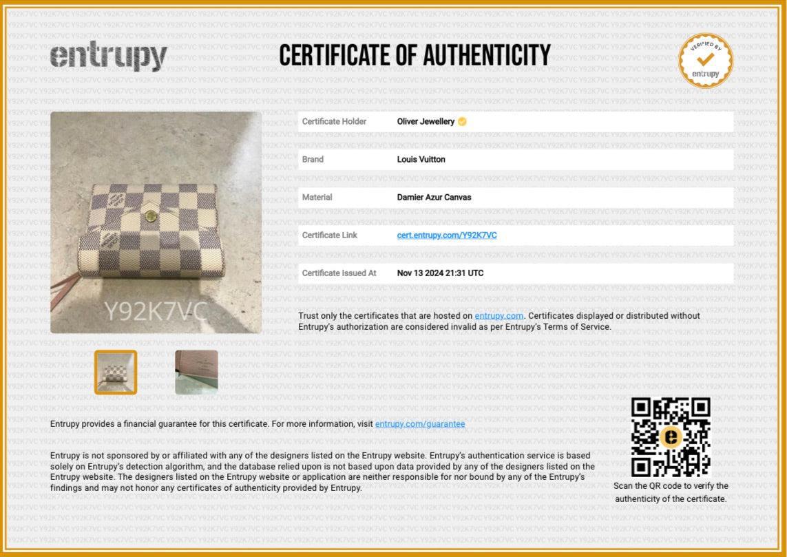 Louis Vuitton 2022 Damier Azur Victorine Wallet
