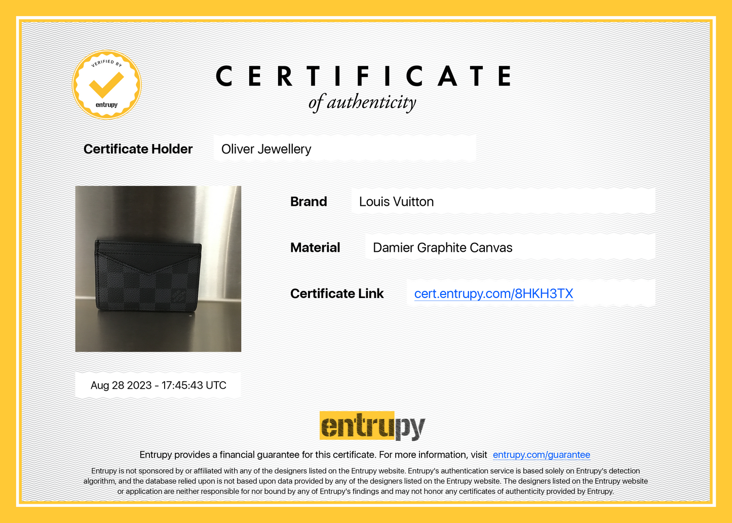 Louis Vuitton 2022 Damier Graphite Neo Card Holder