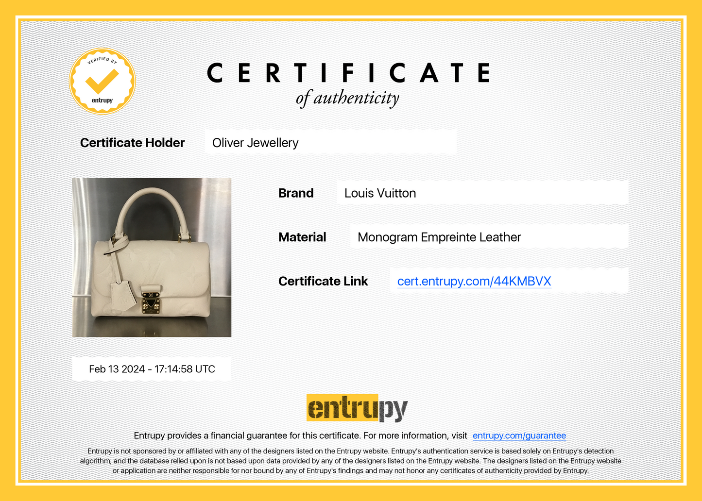 Louis Vuitton 2023 Creme Monogram Empreinte Leather Madeleine BB