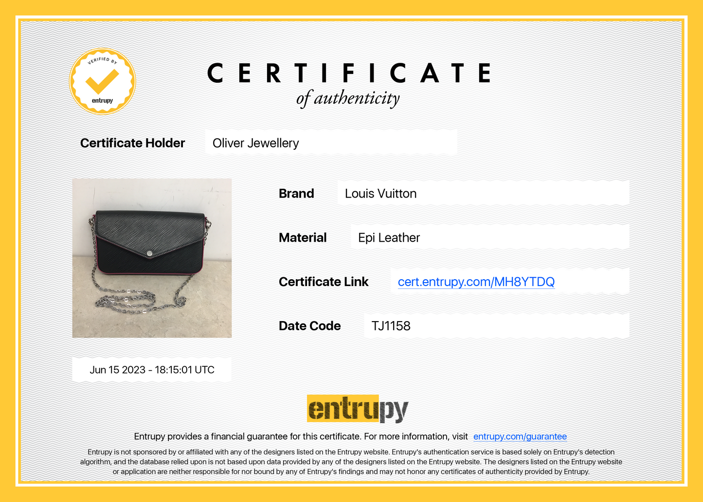 Louis Vuitton Black Epi Felicie Pochette