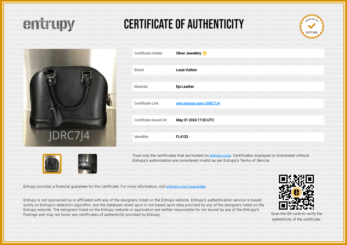 Louis Vuitton Black Epi Leather Alma BB
