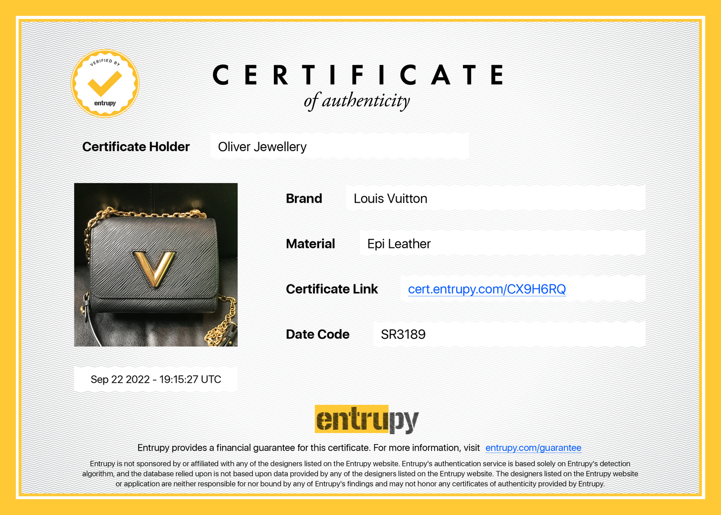 Louis Vuitton Black Epi Leather Twist PM