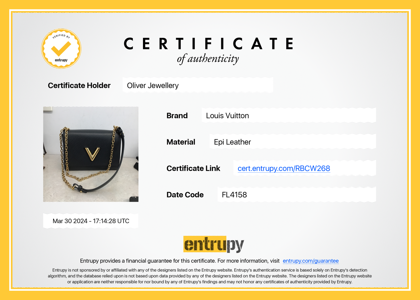 Louis Vuitton Black Epi Leather Twist PM Shoulder Bag