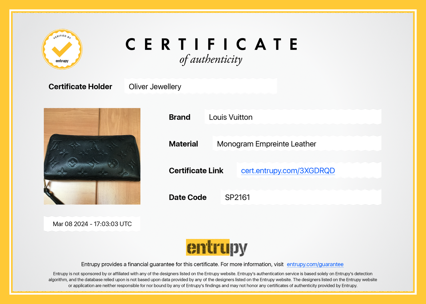 Louis Vuitton Black Monogram Empreinte Leather Zippy Organizer Wallet
