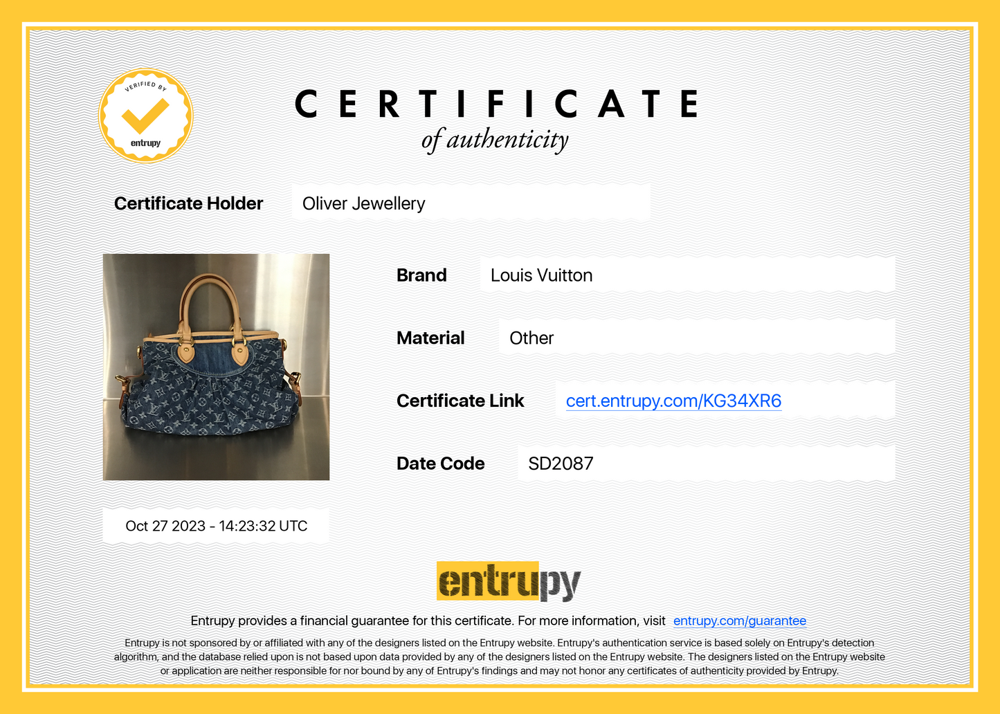 Louis Vuitton Blue Monogram Denim Neo Cabby MM