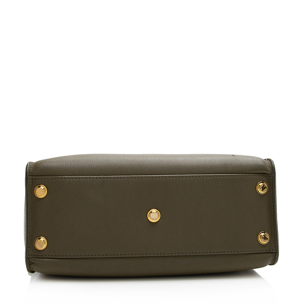 Louis Vuitton Calfskin Monogram Canvas On My Side MM Tote (SHF-21612)