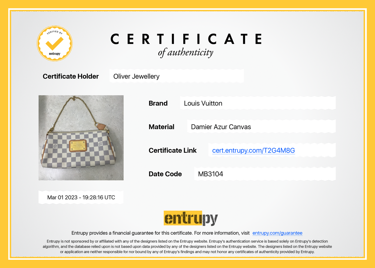 Louis Vuitton Damier Azur Eva Clutch
