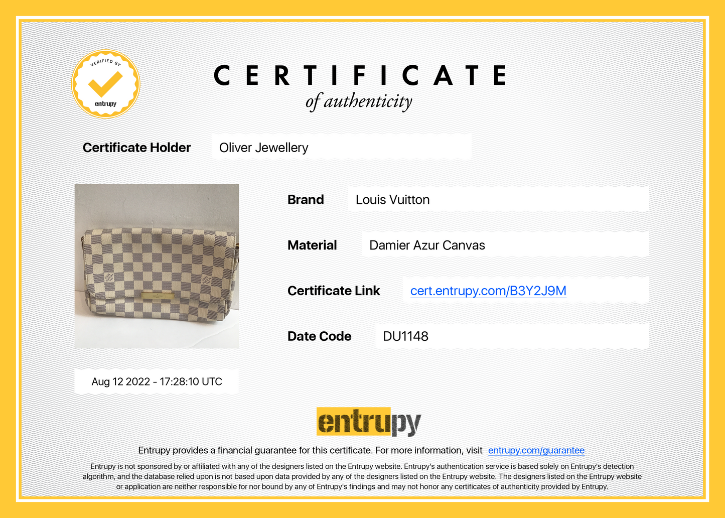 Louis Vuitton Damier Azur Favorite MM