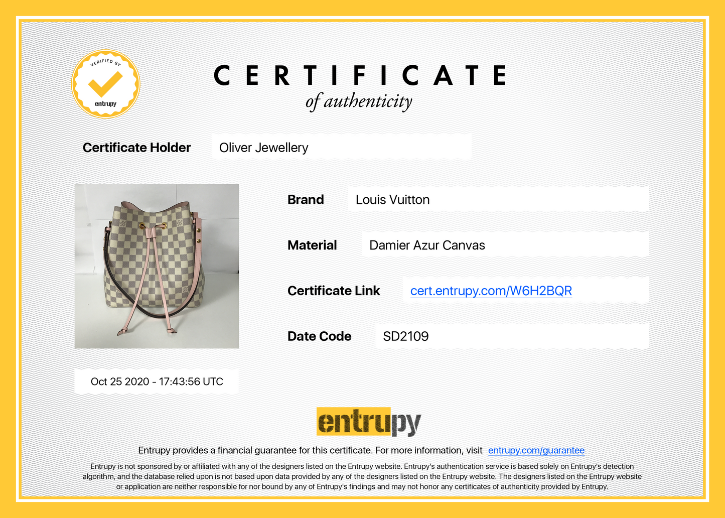 Louis Vuitton Damier Azur NeoNoe MM