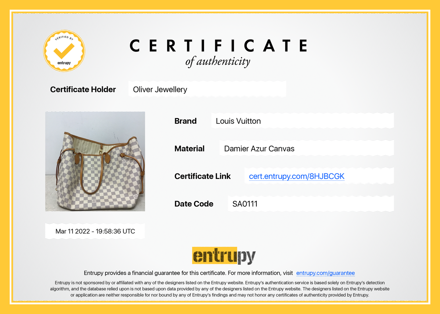 Louis Vuitton Damier Azur Neverfull MM
