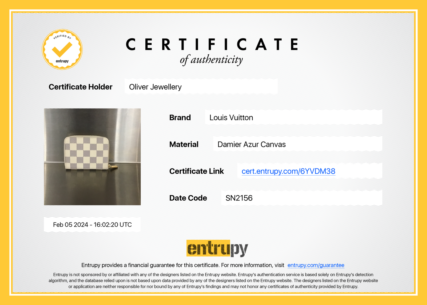 Louis Vuitton Damier Azur Zippy Coin Purse