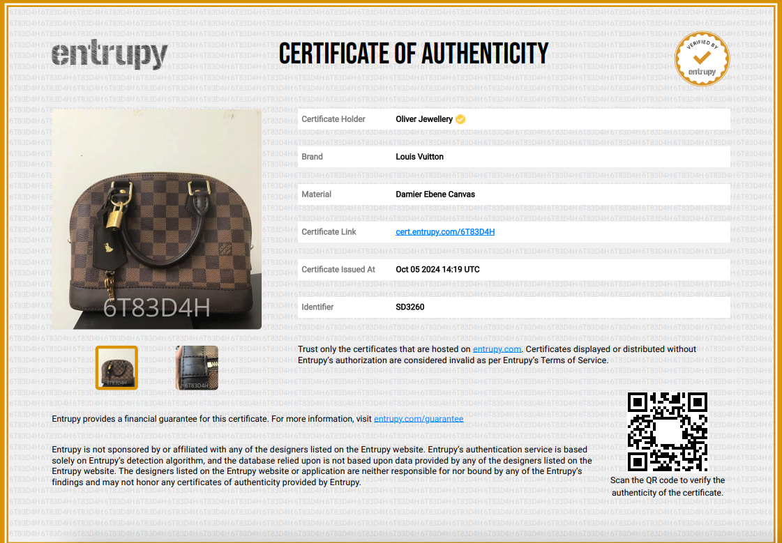 Louis Vuitton Damier Ebene Alma BB