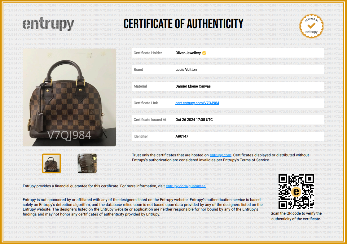 Louis Vuitton Damier Ebene Alma BB
