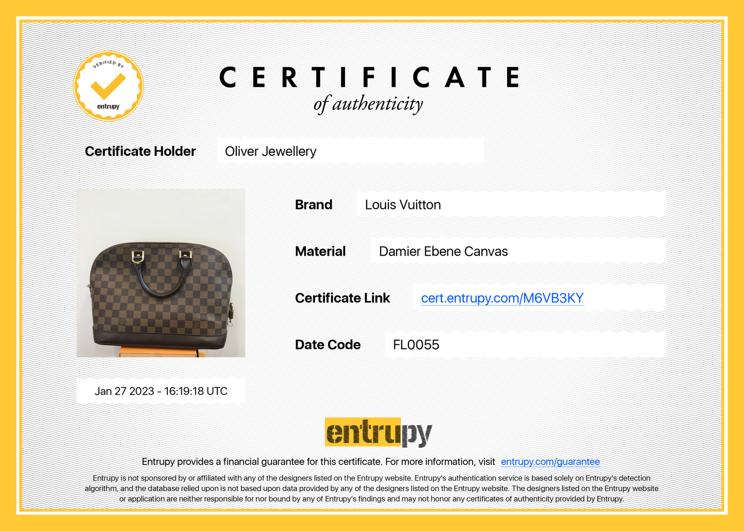 Louis Vuitton Damier Ebene Alma PM