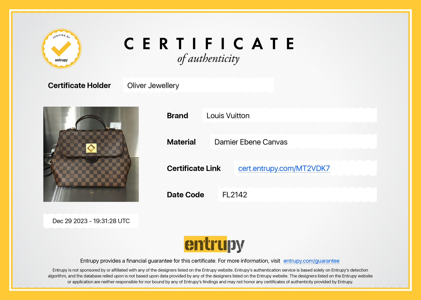 Louis Vuitton Damier Ebene Bergamo MM