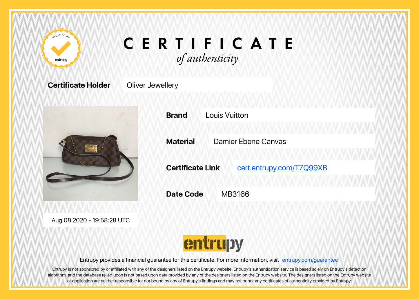 Louis Vuitton Damier Ebene Eva Clutch