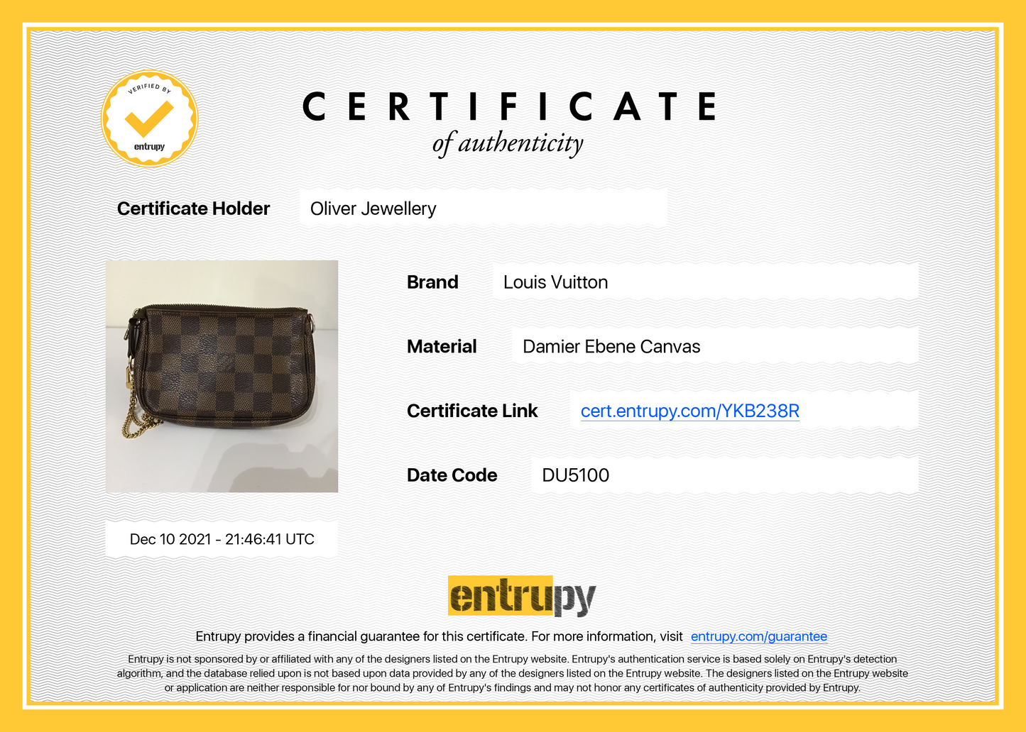 Louis Vuitton Damier Ebene Mini Pochette Accessories