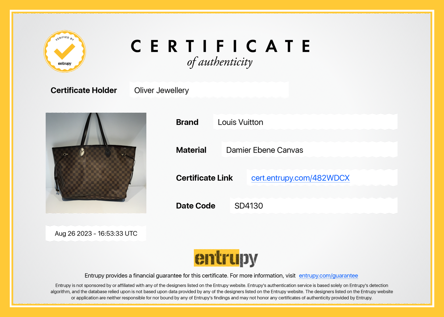 Louis Vuitton Damier Ebene Neverfull GM