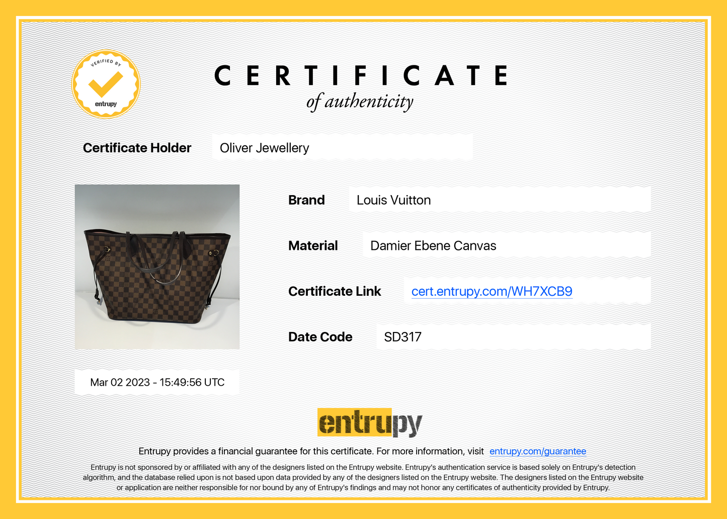 Louis Vuitton Damier Ebene Neverfull MM