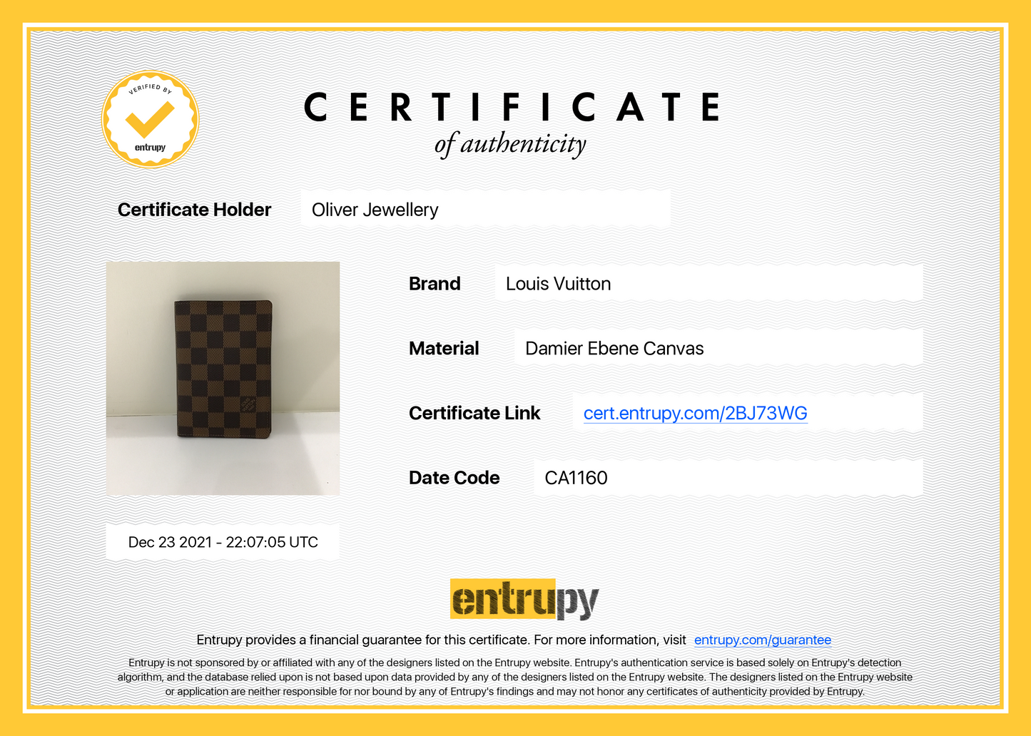 Louis Vuitton Damier Ebene Passport Cover